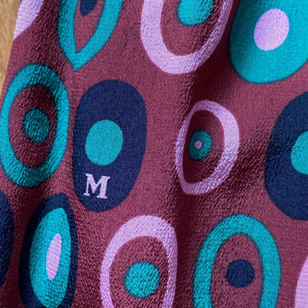 Missoni Silk Skirt Logo Scarf Print 42 Y2K Vintage XS Silk Chiffon Coquette New - Picture 15 of 16